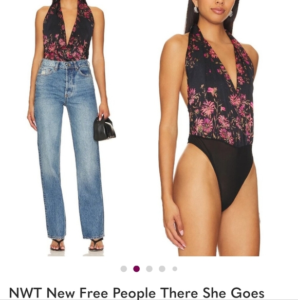 NWT New Free People There She Goes Printed Bodysuit Size S/P - Picture 2 of 6